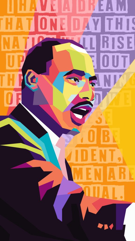 Martin Luther King Jr. Colorful Vector Mosaic Poster Design